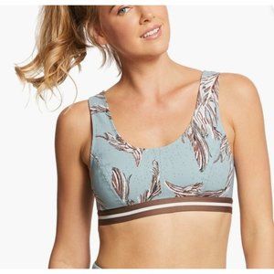 Free People FP Movement Serene Feather Print Sports Bra Sz M NWOT